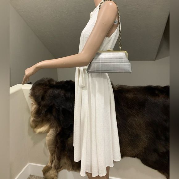 Handmade Genuine Leather Push-lock Clutch/Shoulder Bag/Crossbody & 2 Chains - Picture 2 of 16